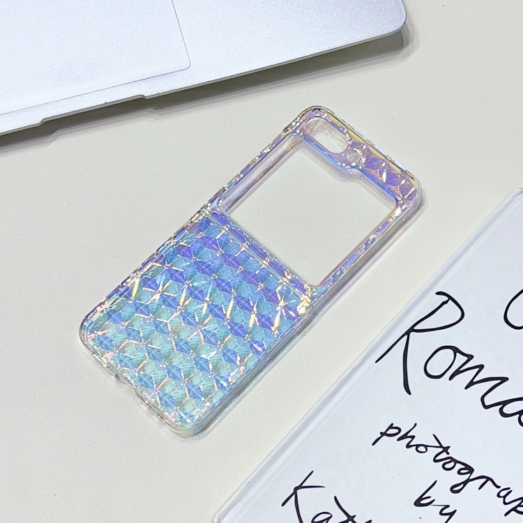 For Samsung Galaxy Z Flip5 Colorful Diamond Texture PC Phone Case(Gradient Pink Blue) For Samsung Galaxy Z Flip5 Colorful Diamond Texture PC Phone Case(Gradient Pink Blue)