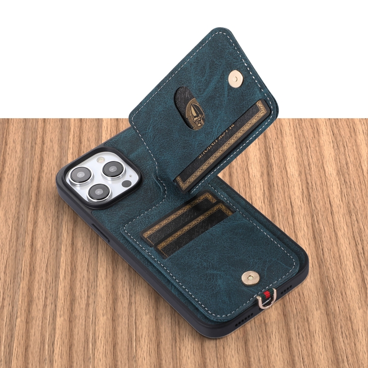 For iPhone 14 Plus ABEEL Litchi Texture Card Bag PU Phone Case(Blue) For iPhone 14 Plus ABEEL Litchi Texture Card Bag PU Phone Case(Blue)