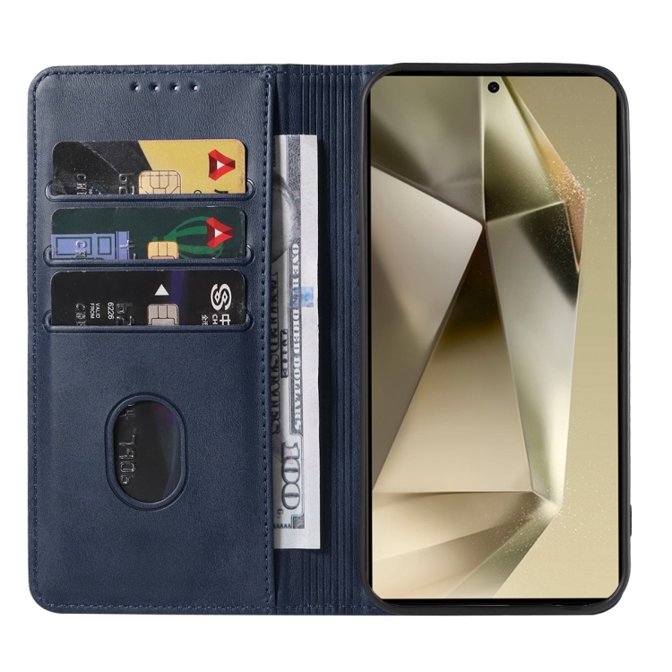 For Samsung Galaxy S24 Ultra 5G Magnetic Closure Leather Phone Case(Blue) For Samsung Galaxy S24 Ultra 5G Magnetic Closure Leather Phone Case(Blue)