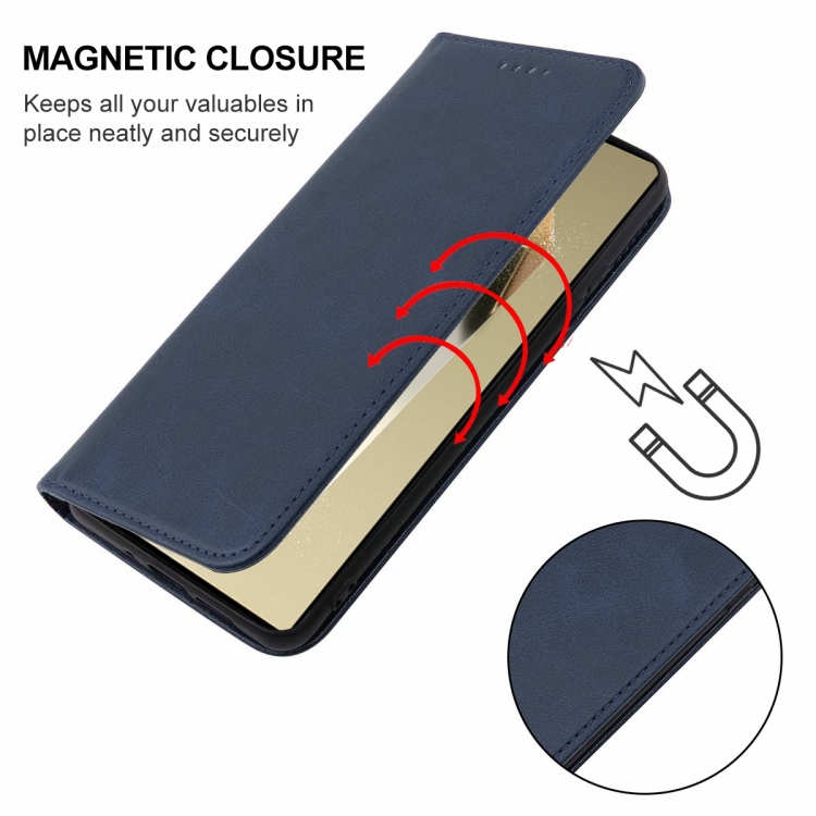 For Samsung Galaxy S24 Ultra 5G Magnetic Closure Leather Phone Case(Blue) For Samsung Galaxy S24 Ultra 5G Magnetic Closure Leather Phone Case(Blue)