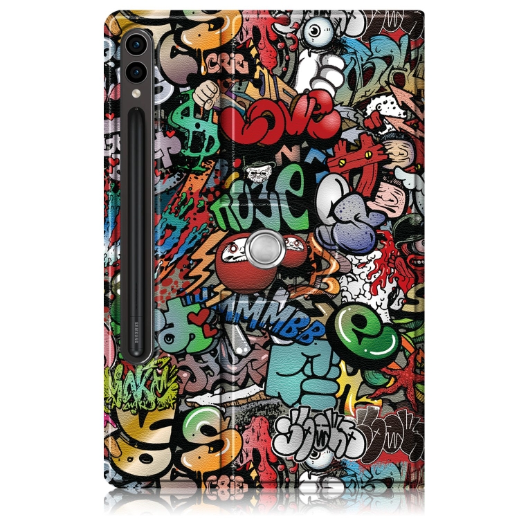 Para Samsung Galaxy Tab S9+ 360 Soporte de rotación Pintado Smart Leather Tablet Case (Graffiti) - 2