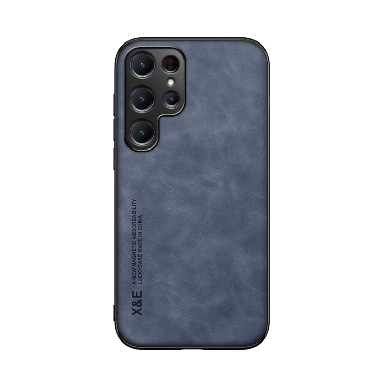 For Samsung Galaxy S24 Ultra 5G Skin Feel Magnetic Leather Back Phone Case(Blue) For Samsung Galaxy S24 Ultra 5G Skin Feel Magnetic Leather Back Phone Case(Blue)