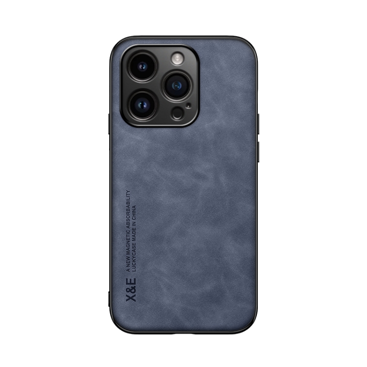 For iPhone 16 Pro Skin Feel Magnetic Leather Back Phone Case(Blue) For iPhone 16 Pro Skin Feel Magnetic Leather Back Phone Case(Blue)
