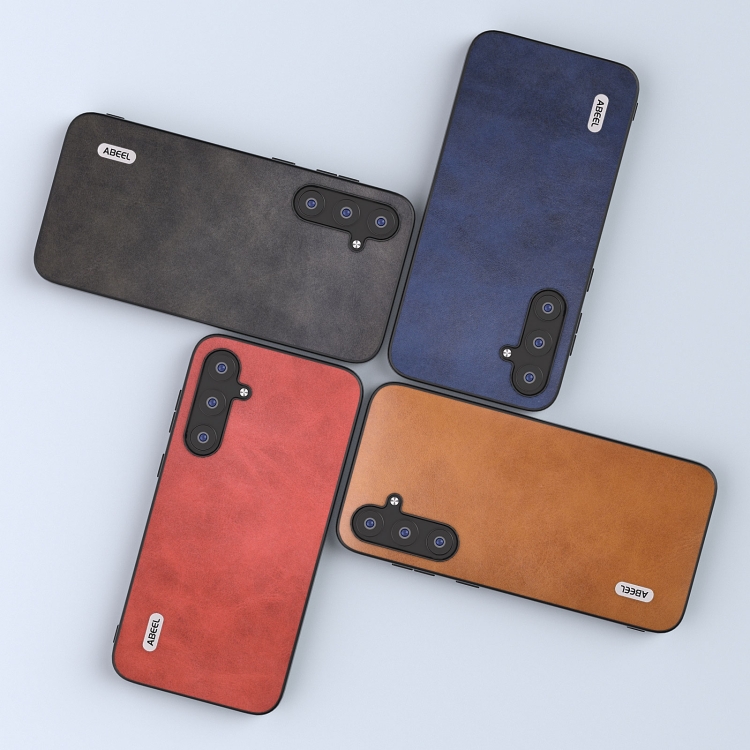 For Samsung Galaxy S23 FE 5G ABEEL Dual Color Cowhide Texture PU Phone Case(Blue) For Samsung Galaxy S23 FE 5G ABEEL Dual Color Cowhide Texture PU Phone Case(Blue)