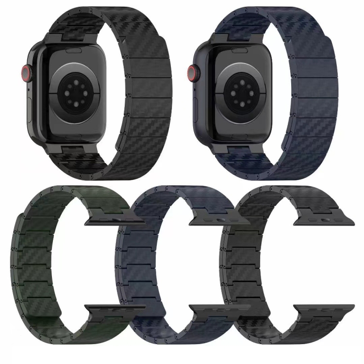 For Apple Watch Serie 5 44mm Carbon Fiber Magnetic Loop Watch Band