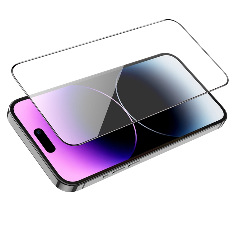 For iPhone 15 Pro HOCO G1 0.33mm 2.5D Flash Attach Full Screen Silk Screen HD Tempered Glass Film For iPhone 15 Pro HOCO G1 0.33mm 2.5D Flash Attach Full Screen Silk Screen HD Tempered Glass Film