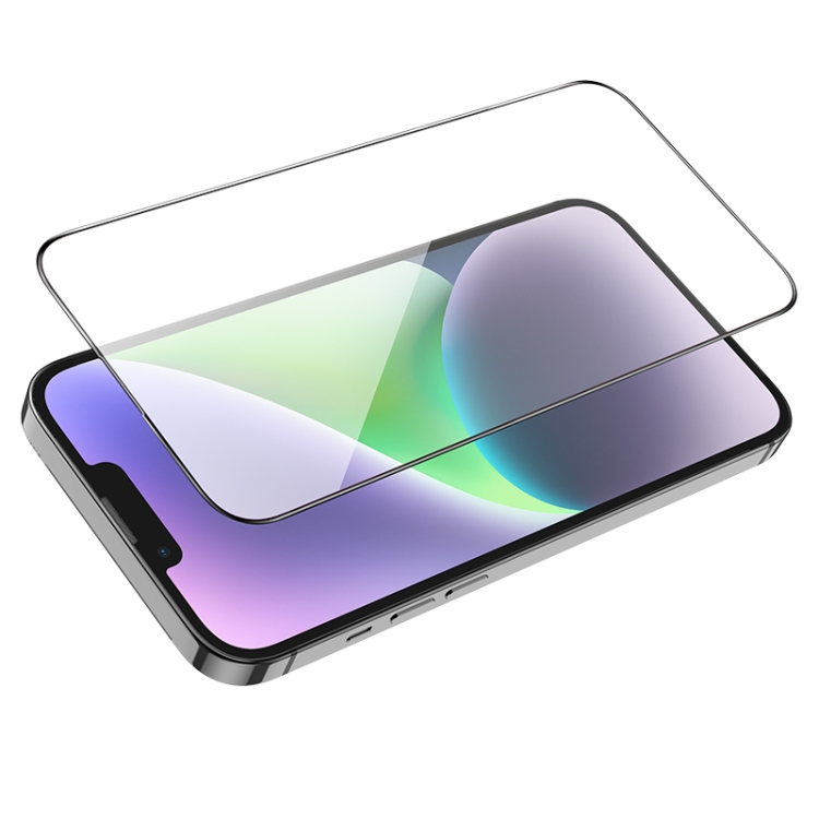 For iPhone 15 Plus HOCO G1 0.33mm 2.5D Flash Attach Full Screen Silk Screen HD Tempered Glass Film