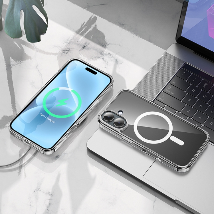 For iPhone 16 hoco MagSafe Magnetic Series Airbag Shockproof Phone Case(Transparent) For iPhone 16 hoco MagSafe Magnetic Series Airbag Shockproof Phone Case(Transparent)