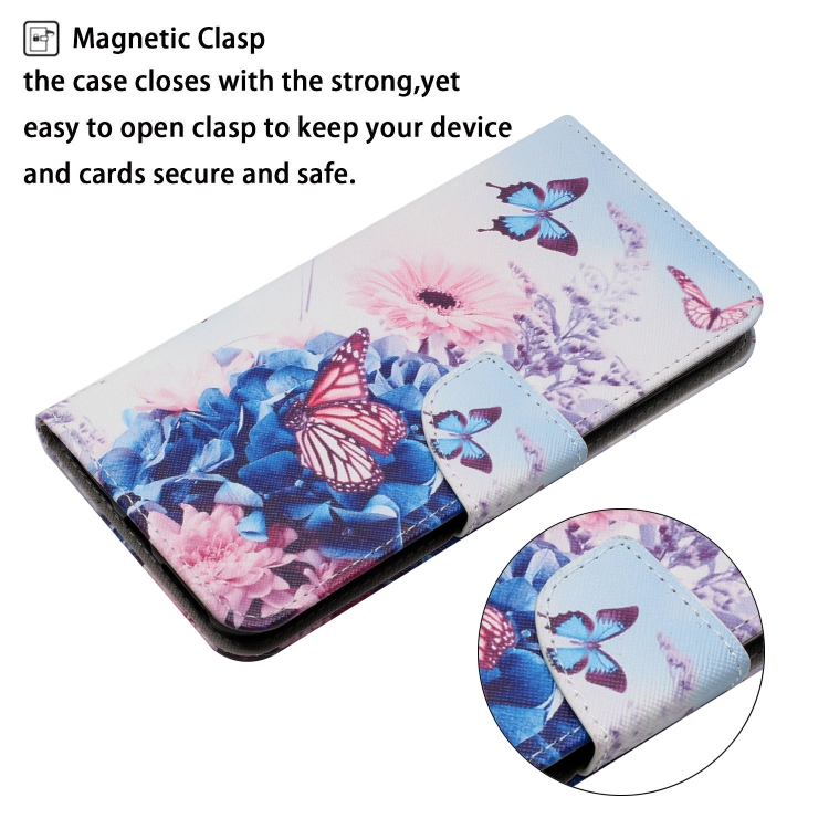 For iPhone 16 Plus 3D Colored Drawing Flip Leather Phone Case(Purple butterfly)
