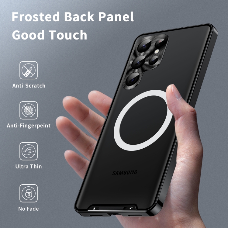 For Samsung Galaxy S24 Ultra 5G MagSafe Magnetic Frosted Metal Phone Case(Black) For Samsung Galaxy S24 Ultra 5G MagSafe Magnetic Frosted Metal Phone Case(Black)