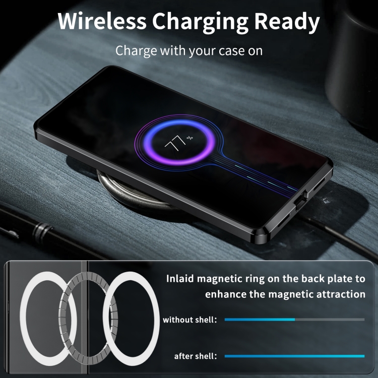 For Samsung Galaxy S24 Ultra 5G MagSafe Magnetic Frosted Metal Phone Case(Black) For Samsung Galaxy S24 Ultra 5G MagSafe Magnetic Frosted Metal Phone Case(Black)