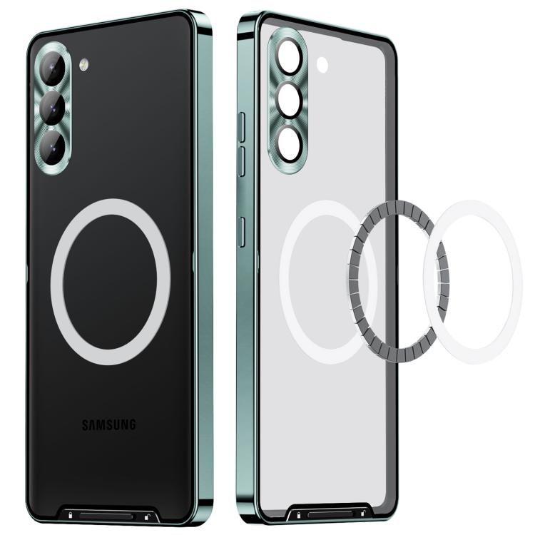 For Samsung Galaxy S25+ 5G MagSafe Magnetic Frosted Metal Phone Case(Green) For Samsung Galaxy S25+ 5G MagSafe Magnetic Frosted Metal Phone Case(Green)