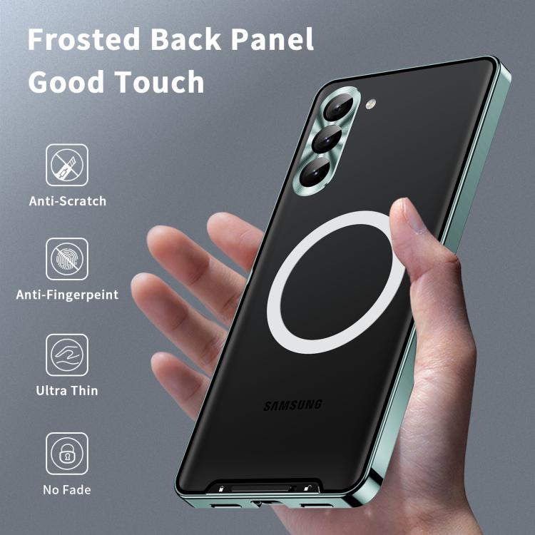 For Samsung Galaxy S25+ 5G MagSafe Magnetic Frosted Metal Phone Case(Green) For Samsung Galaxy S25+ 5G MagSafe Magnetic Frosted Metal Phone Case(Green)