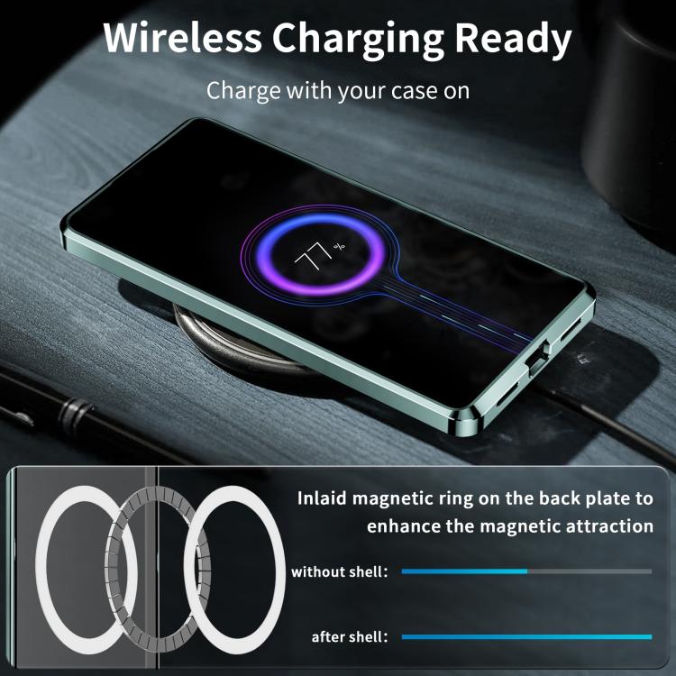 For Samsung Galaxy S25+ 5G MagSafe Magnetic Frosted Metal Phone Case(Green) For Samsung Galaxy S25+ 5G MagSafe Magnetic Frosted Metal Phone Case(Green)