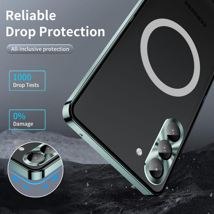 For Samsung Galaxy S25+ 5G MagSafe Magnetic Frosted Metal Phone Case(Green) For Samsung Galaxy S25+ 5G MagSafe Magnetic Frosted Metal Phone Case(Green)