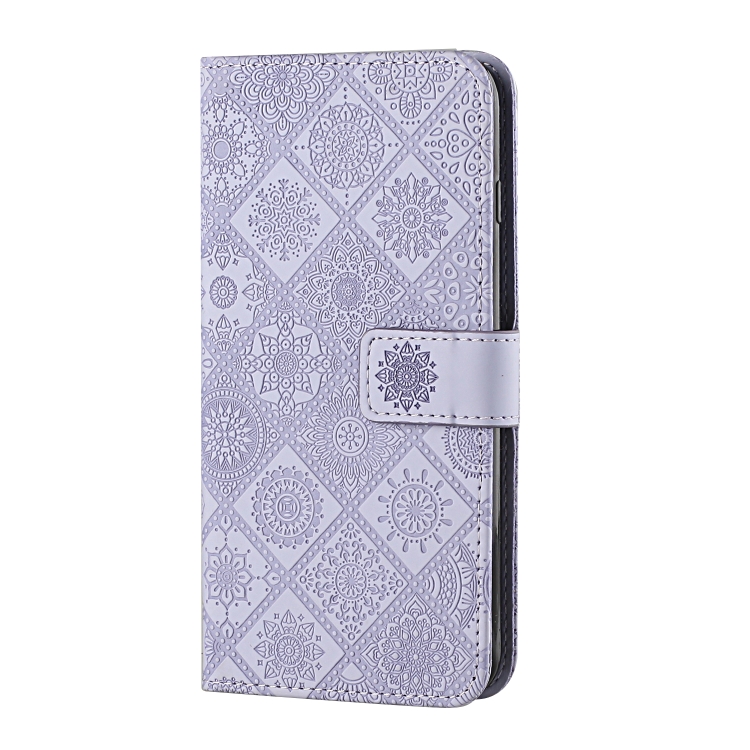 For iPhone 15 Plus Ethnic Style Embossed Pattern Leather Phone Case(Purple) For iPhone 15 Plus Ethnic Style Embossed Pattern Leather Phone Case(Purple)