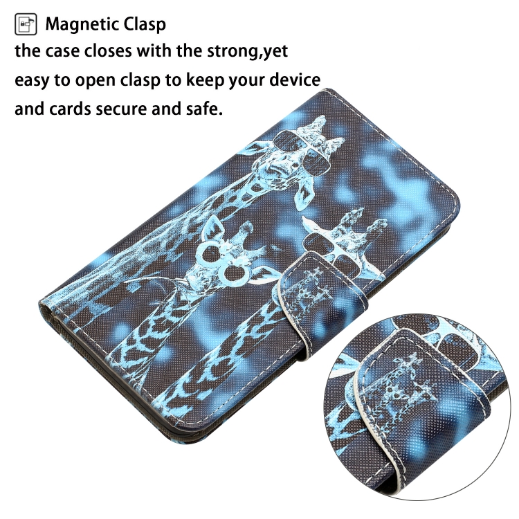For Samsung Galaxy S23 FE 5G Colored Drawing Leather Phone Case(Giraffes) For Samsung Galaxy S23 FE 5G Colored Drawing Leather Phone Case(Giraffes)