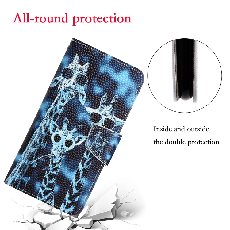 For Samsung Galaxy S23 FE 5G Colored Drawing Leather Phone Case(Giraffes) For Samsung Galaxy S23 FE 5G Colored Drawing Leather Phone Case(Giraffes)