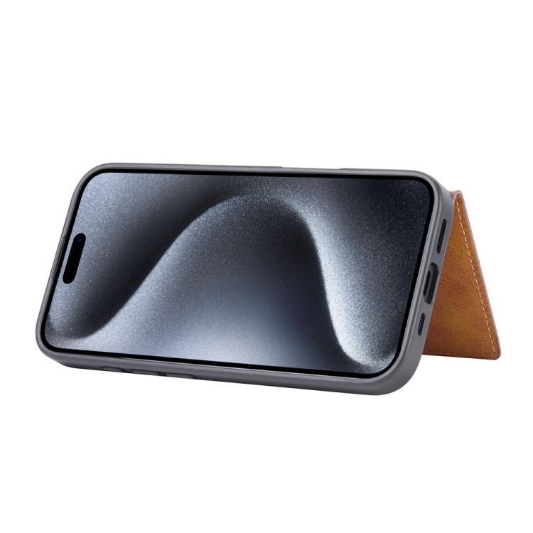 For iPhone 16 Calfskin Card Slot TPU Hybrid PU Phone Case(Black) For iPhone 16 Calfskin Card Slot TPU Hybrid PU Phone Case(Black)