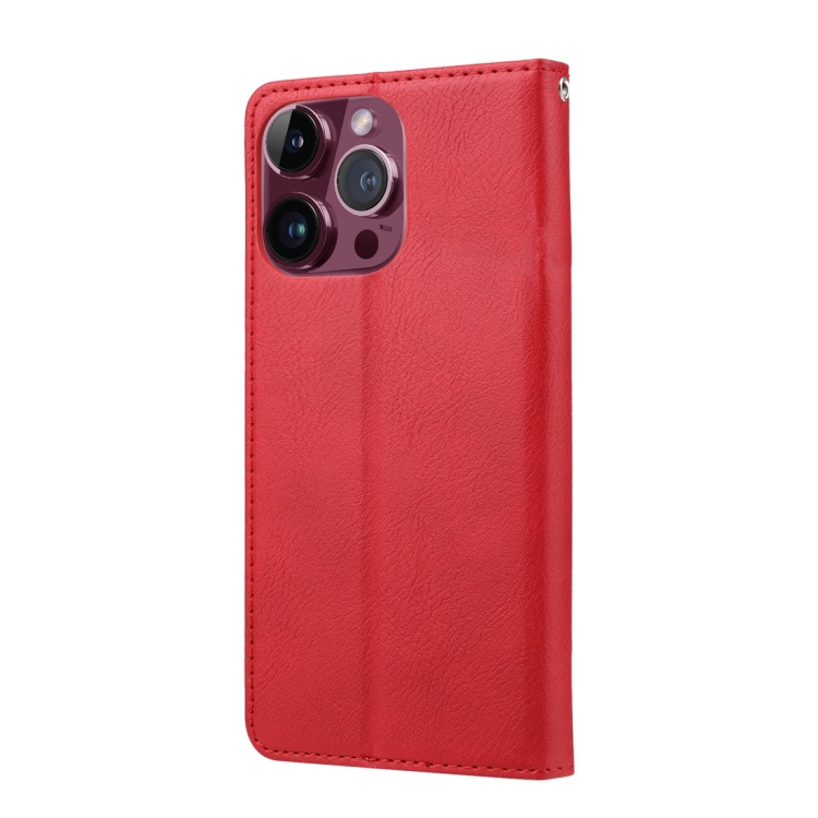 For iPhone 15 Pro Knead Skin Texture Flip Leather Phone Case(Red) For iPhone 15 Pro Knead Skin Texture Flip Leather Phone Case(Red)