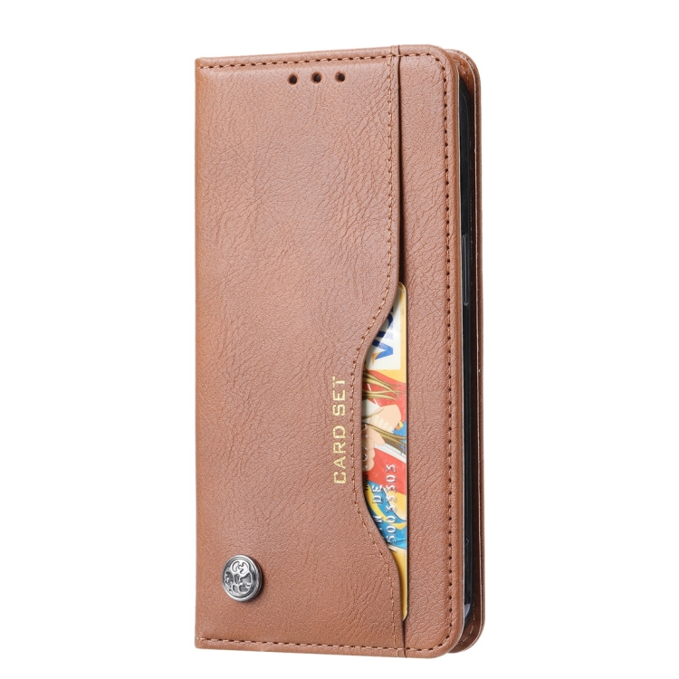 For iPhone 15 Plus Knead Skin Texture Flip Leather Phone Case(Brown) For iPhone 15 Plus Knead Skin Texture Flip Leather Phone Case(Brown)
