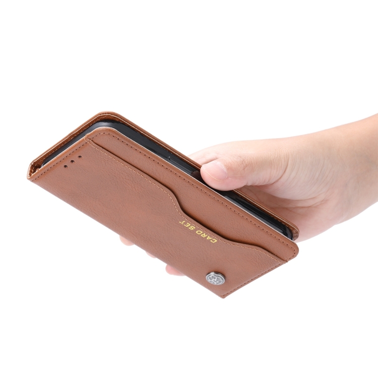 For iPhone 15 Plus Knead Skin Texture Flip Leather Phone Case(Brown) For iPhone 15 Plus Knead Skin Texture Flip Leather Phone Case(Brown)
