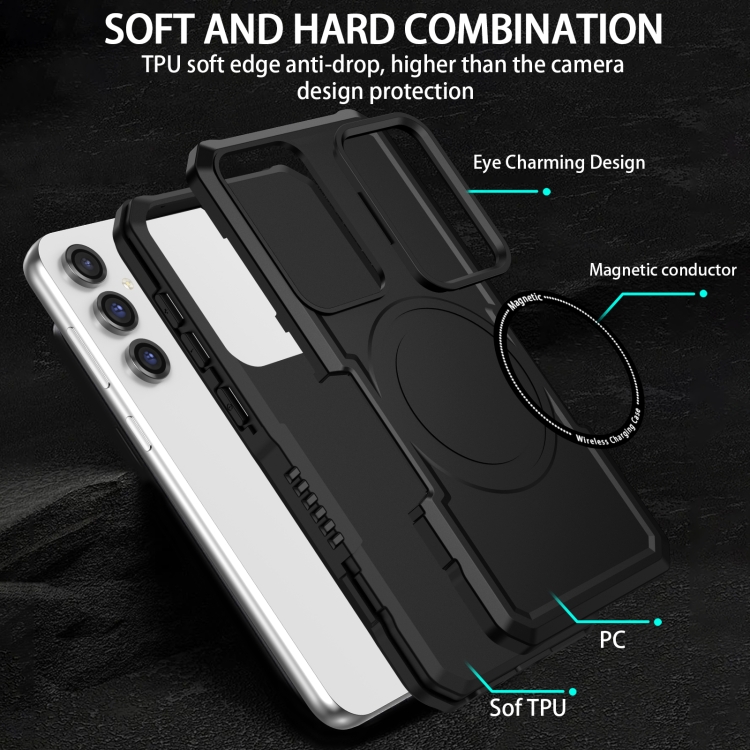 For Samsung Galaxy S23 FE MagSafe Shockproof Armor Phone Case(Black) For Samsung Galaxy S23 FE MagSafe Shockproof Armor Phone Case(Black)