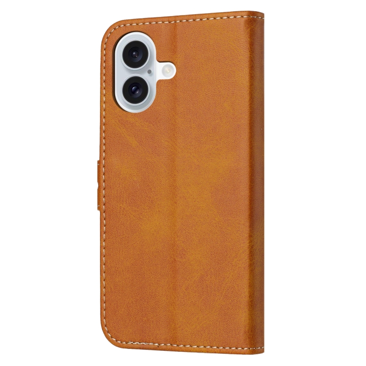 For iPhone 16 Embossed Happy Cat Pattern Flip Leather Phone Case(Yellow)