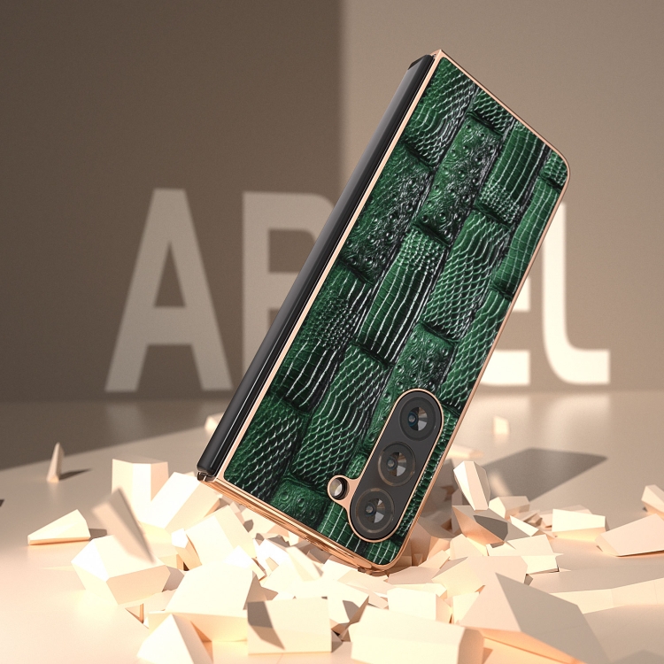 For Samsung Galaxy Z Fold5 Nano Electroplate Mahjong Texture Leather Phone Case(Green) For Samsung Galaxy Z Fold5 Nano Electroplate Mahjong Texture Leather Phone Case(Green)
