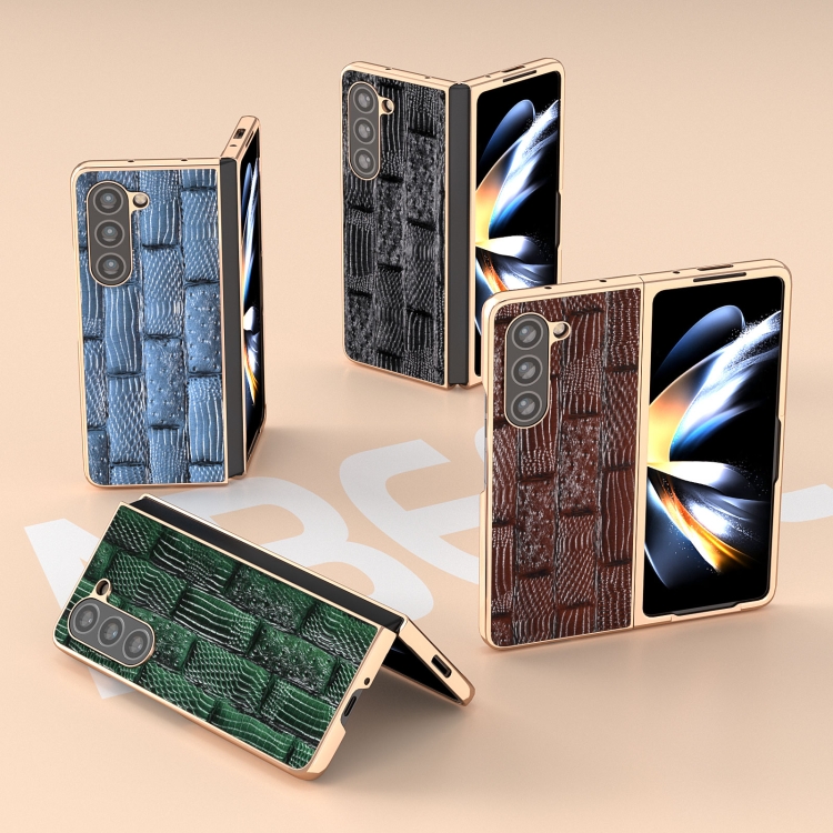 For Samsung Galaxy Z Fold5 Nano Electroplate Mahjong Texture Leather Phone Case(Green) For Samsung Galaxy Z Fold5 Nano Electroplate Mahjong Texture Leather Phone Case(Green)