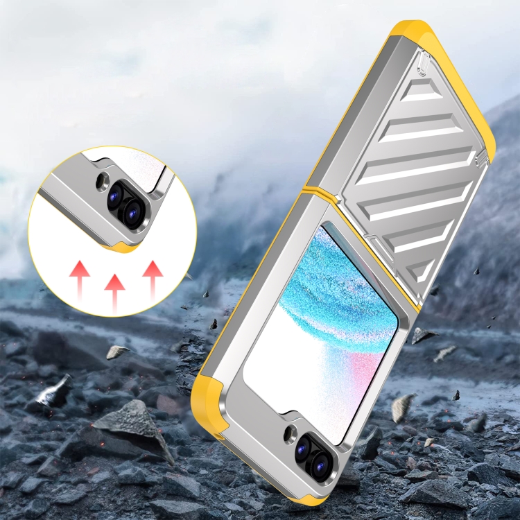 For Samsung Galaxy Z Flip5 2 in 1 Color Contrast TPU Hybrid PC Phone Case(Silver) For Samsung Galaxy Z Flip5 2 in 1 Color Contrast TPU Hybrid PC Phone Case(Silver)