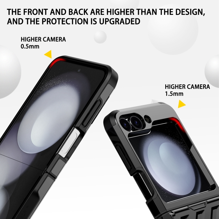 For Samsung Galaxy Z Flip6 5G 2 in 1 Color Contrast TPU Hybrid PC Phone Case(Black) For Samsung Galaxy Z Flip6 5G 2 in 1 Color Contrast TPU Hybrid PC Phone Case(Black)