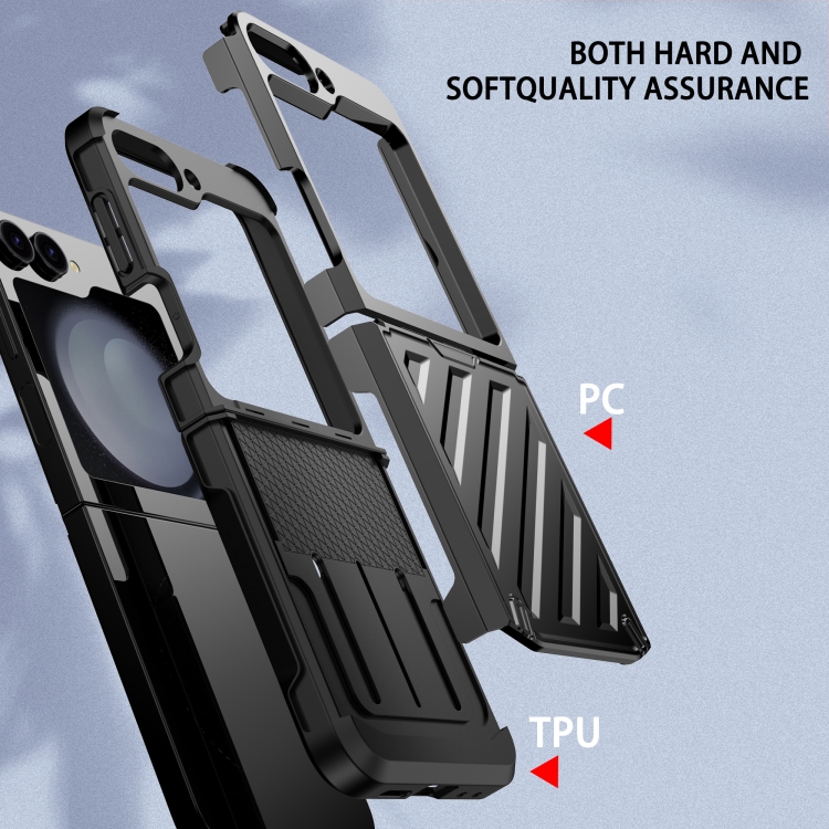 For Samsung Galaxy Z Flip6 5G 2 in 1 Color Contrast TPU Hybrid PC Phone Case(Black) For Samsung Galaxy Z Flip6 5G 2 in 1 Color Contrast TPU Hybrid PC Phone Case(Black)