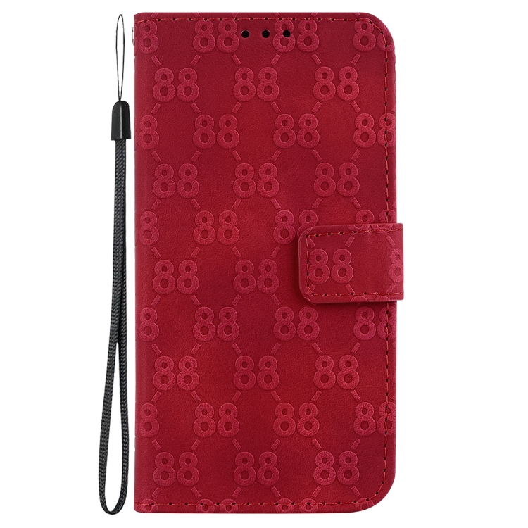 For iPhone 15 Pro Max Double 8-shaped Embossed Leather Phone Case(Red)