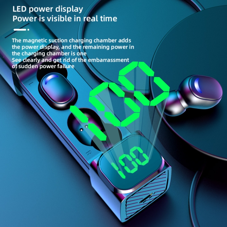 E50 Colorful Light Intelligent Digital Display Bluetooth Earphones E50 Colorful Light Intelligent Digital Display Bluetooth Earphones