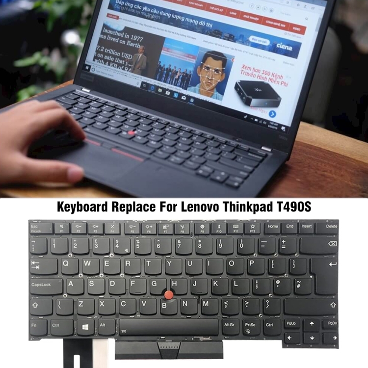 Para Lenovo Thinkpad T490S 20NX 20NY Versión del Reino Unido Teclado para computadora portátil - 5