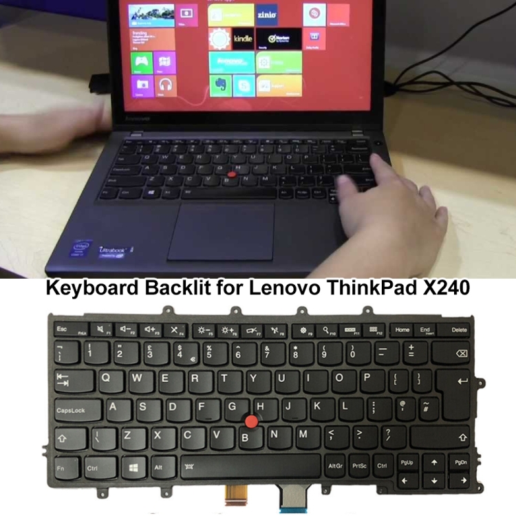 Para Lenovo ThinkPad X240 X250 20AL 20 AM Versión del Reino Unido Teclado retroiluminado para computadora portátil - 5