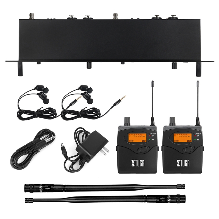 XTUGA RW2080 UHF Wireless Stage Singer Sistema de monitor en la oreja 10 BodyPacks (enchufe del Reino Unido) - B1