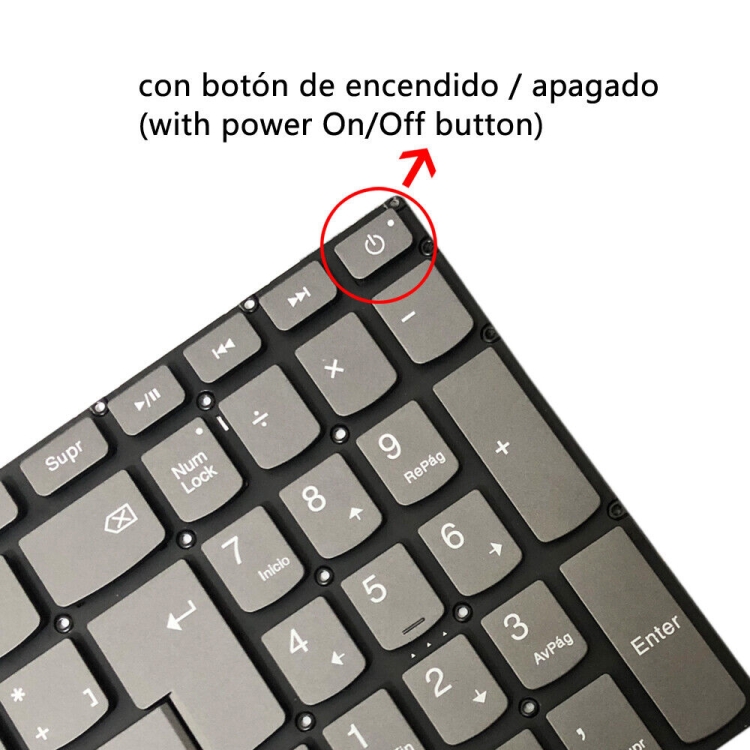 Para Lenovo IdeaPad 320-15ABR / 320-15AST Versión en español Teclado retroiluminado para computadora portátil con botón de encendido y tecla Enter - 2