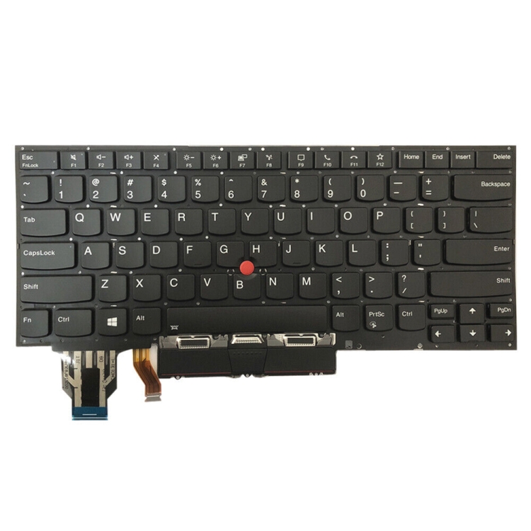 Para Lenovo ThinkPad X1 Yoga 5th Gen 20UB Versión de EE. UU. Teclado retroiluminado para computadora portátil con botón Touchpad (gris oscuro) - 1