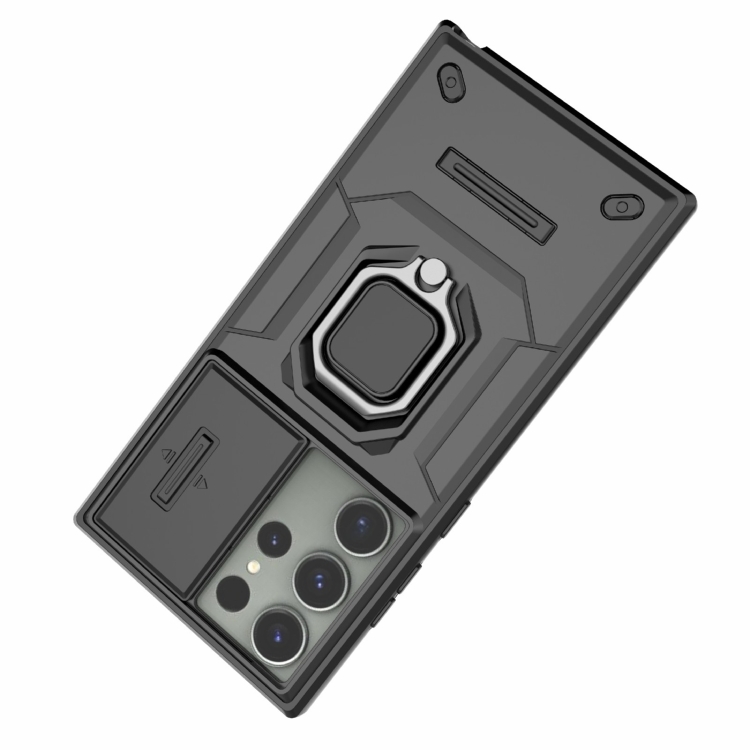 For Samsung Galaxy S23 Ultra 5G Sliding Camshield TPU + PC Shockproof Phone Case with Holder(Grey) For Samsung Galaxy S23 Ultra 5G Sliding Camshield TPU + PC Shockproof Phone Case with Holder(Grey)