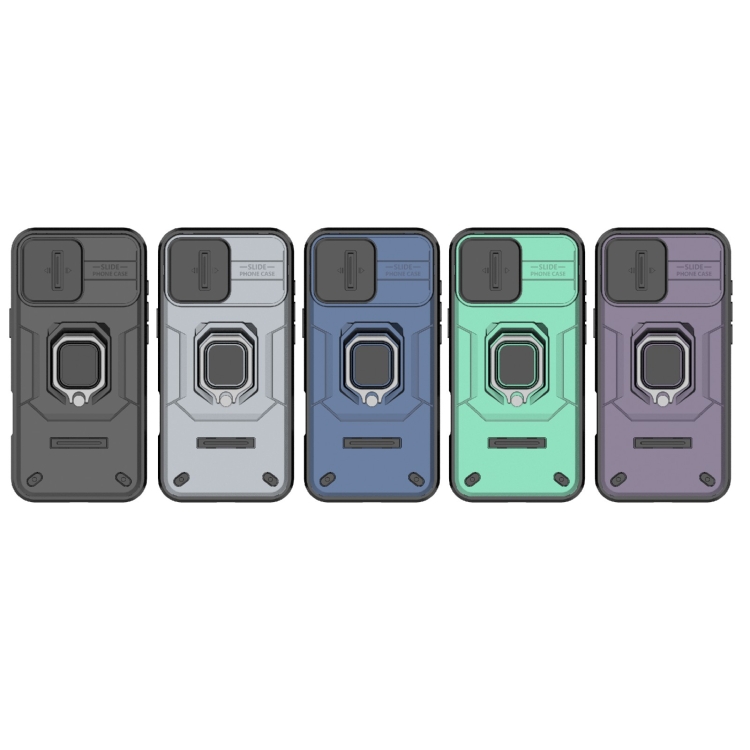 For iPhone 16 Plus Sliding Camshield TPU + PC Shockproof Phone Case with Holder(Green) For iPhone 16 Plus Sliding Camshield TPU + PC Shockproof Phone Case with Holder(Green)
