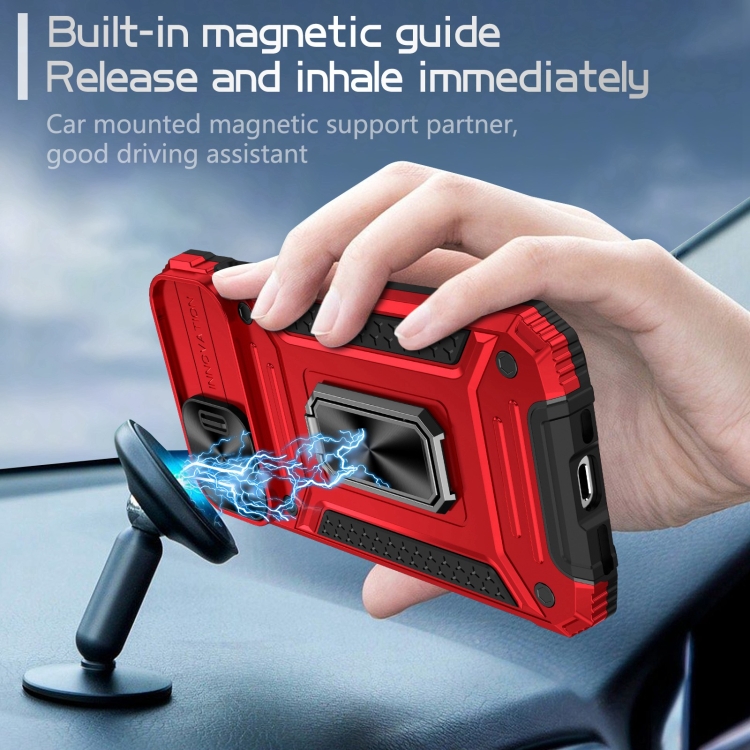 For iPhone 15 Plus Camshield Robot TPU Hybrid PC Phone Case(Red) For iPhone 15 Plus Camshield Robot TPU Hybrid PC Phone Case(Red)