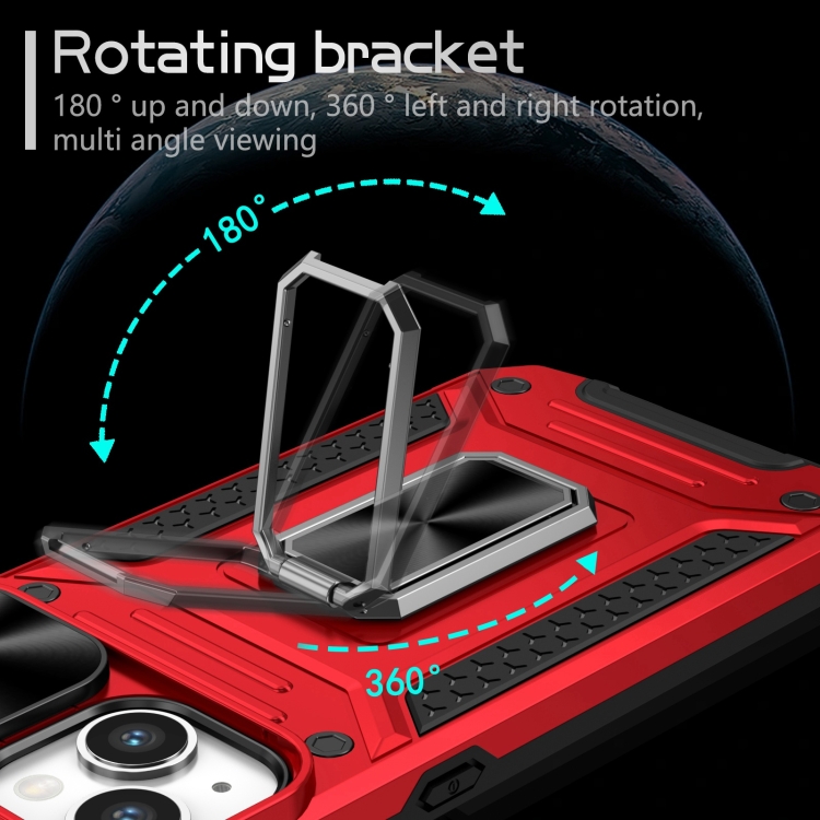 For iPhone 15 Plus Camshield Robot TPU Hybrid PC Phone Case(Red) For iPhone 15 Plus Camshield Robot TPU Hybrid PC Phone Case(Red)