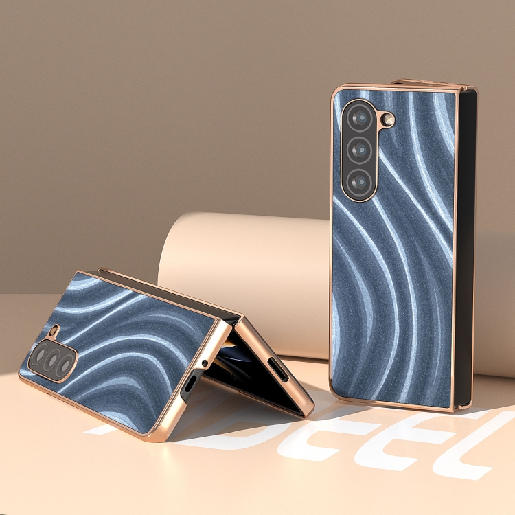 For Samsung Galaxy Z Fold5 Nano Electroplating Galactic Pattern Protective Phone Case(Blue) For Samsung Galaxy Z Fold5 Nano Electroplating Galactic Pattern Protective Phone Case(Blue)