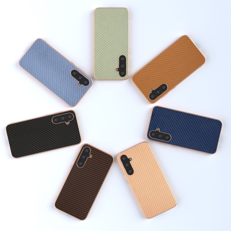 For Samsung Galaxy S23 FE 5G Nano Electroplating Carbon Fiber Texture Phone Case(Black) For Samsung Galaxy S23 FE 5G Nano Electroplating Carbon Fiber Texture Phone Case(Black)