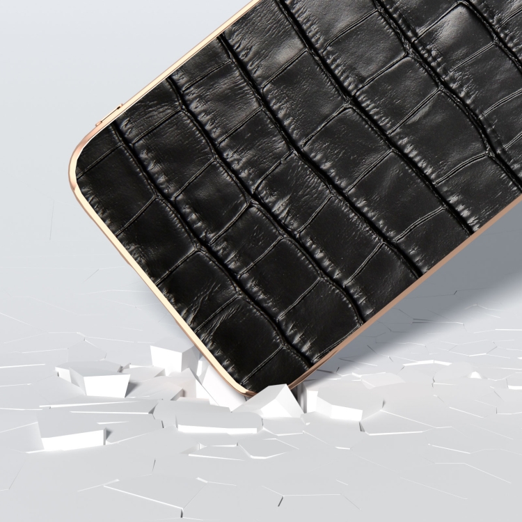 For Samsung Galaxy S23 FE 5G Crocodile Texture Genuine Leather Electroplating Phone Case(Black) For Samsung Galaxy S23 FE 5G Crocodile Texture Genuine Leather Electroplating Phone Case(Black)