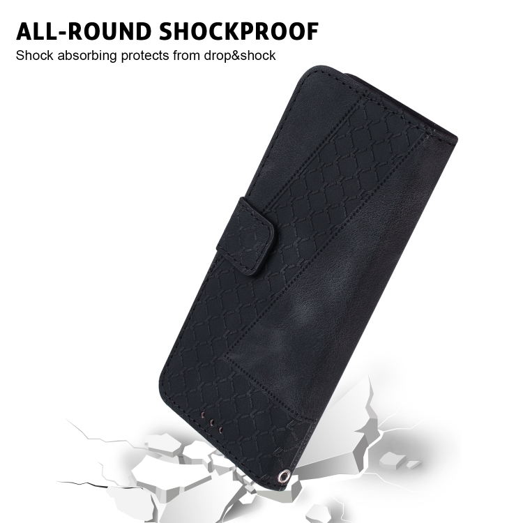 For Samsung Galaxy S22+ 5G Seven-shaped Embossed Leather Phone Case(Black) For Samsung Galaxy S22+ 5G Seven-shaped Embossed Leather Phone Case(Black)