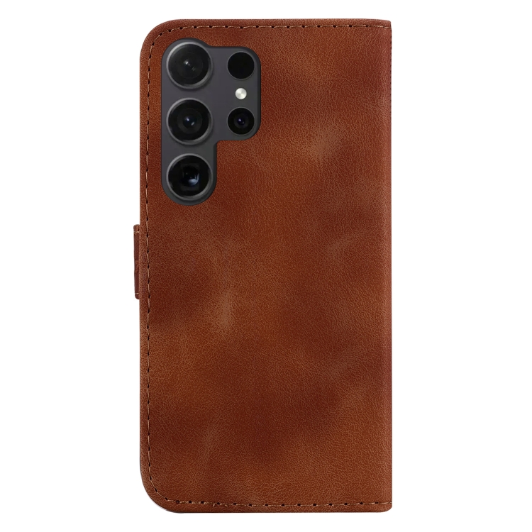 For Samsung Galaxy S24 Ultra 5G Seven-shaped Embossed Leather Phone Case(Brown) For Samsung Galaxy S24 Ultra 5G Seven-shaped Embossed Leather Phone Case(Brown)
