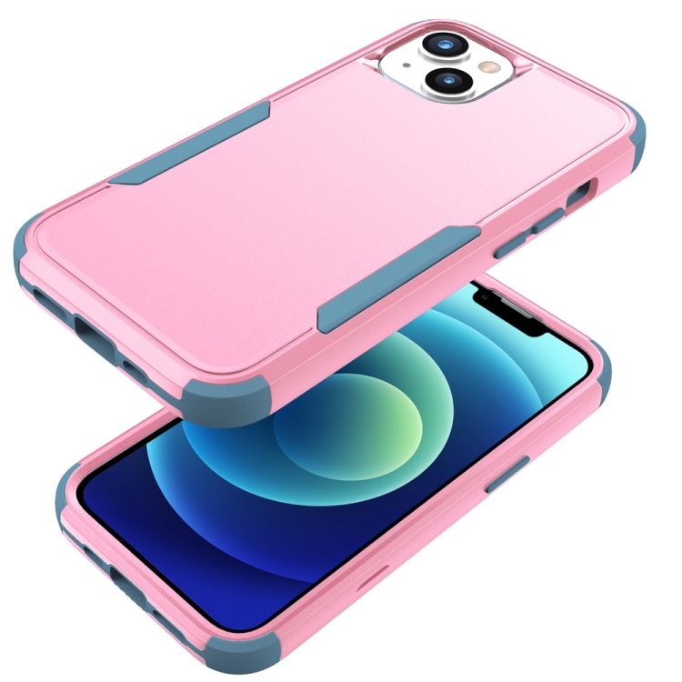 For iPhone 15 Plus Commuter Shockproof TPU + PC Phone Case(Pink+Grey Green) For iPhone 15 Plus Commuter Shockproof TPU + PC Phone Case(Pink+Grey Green)